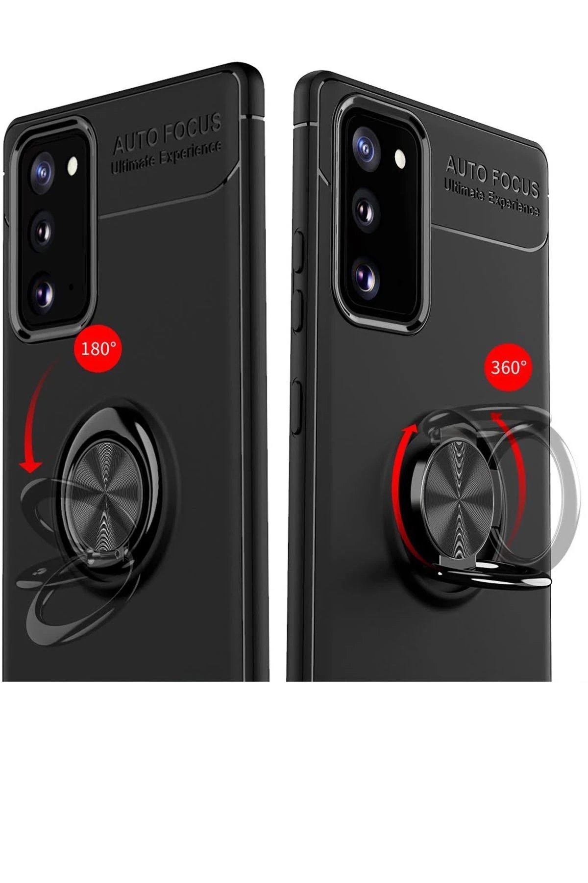 Samsung Galaxy Note 20 Kılıf Range Yüzüklü Silikon - Kırmızı-(5796) - Görsel 3