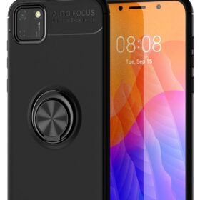Huawei Y5P Kılıf Range Yüzüklü Silikon - Siyah-(5796)