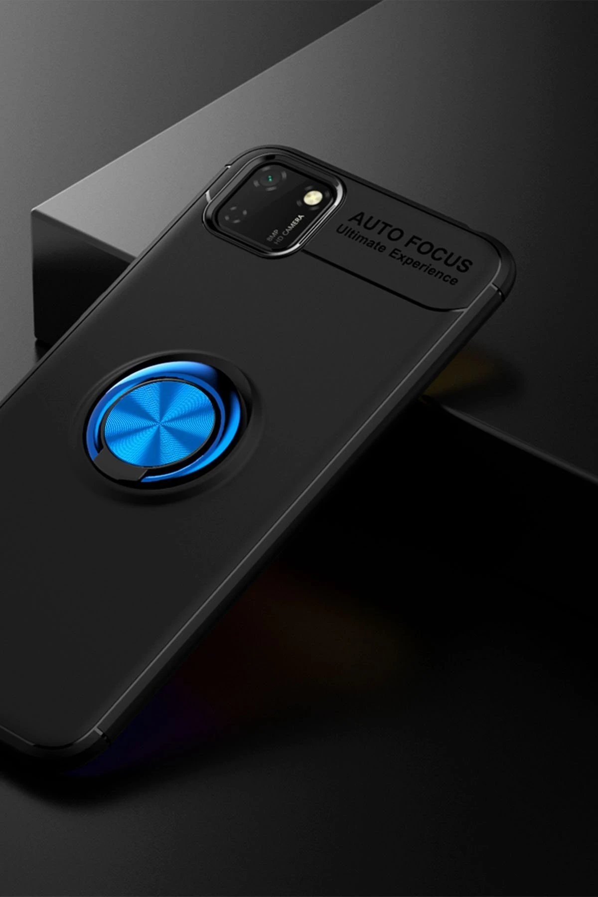 Huawei Y5P Kılıf Range Yüzüklü Silikon - Siyah-Mavi-(5796) - Görsel 2