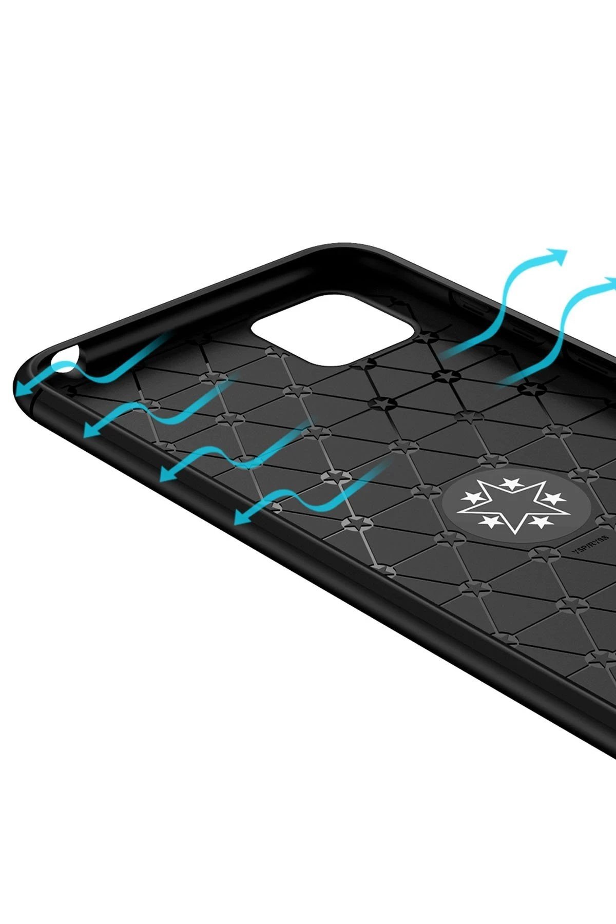 Huawei Y5P Kılıf Range Yüzüklü Silikon - Siyah-Mavi-(5796) - Görsel 4