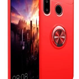 Huawei Y6P Kılıf Range Yüzüklü Silikon - Kırmızı-(5796)