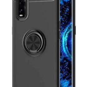 Oppo Find X2 Kılıf Range Yüzüklü Silikon - Siyah-(5796)