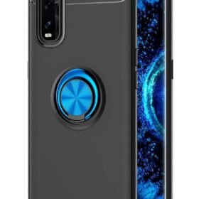 Oppo Find X2 Kılıf Range Yüzüklü Silikon - Siyah-Mavi-(5796)