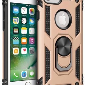 iPhone 7 Kılıf Sofya Yüzüklü Silikon Kapak - Gold-(5796)