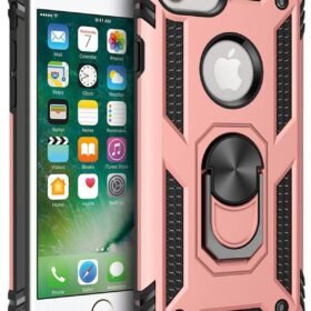 iPhone 7 Kılıf Sofya Yüzüklü Silikon Kapak - Rose-(5796)