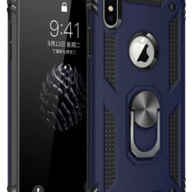 iPhone XS Max Kılıf Sofya Yüzüklü Silikon Kapak - Lacivert-(5796)