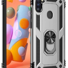 Samsung Galaxy A11 Kılıf Sofya Yüzüklü Silikon Kapak - Gümüş-(5796)