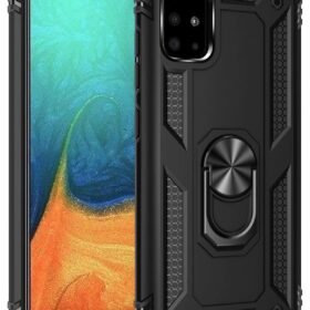 Samsung Galaxy A71 Kılıf Sofya Yüzüklü Silikon Kapak - Siyah-(5796)