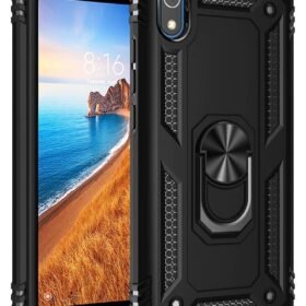 Xiaomi Redmi 7A Kılıf Sofya Yüzüklü Silikon Kapak - Siyah-(5796)