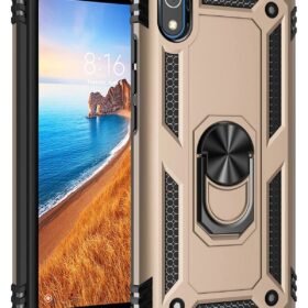 Xiaomi Redmi 7A Kılıf Sofya Yüzüklü Silikon Kapak - Gold-(5796)