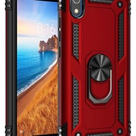 Xiaomi Redmi 7A Kılıf Sofya Yüzüklü Silikon Kapak - Kırmızı-(5796)