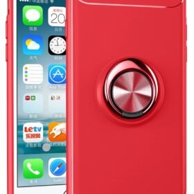 iPhone 7 Kılıf Range Yüzüklü Silikon - Kırmızı-(5796)