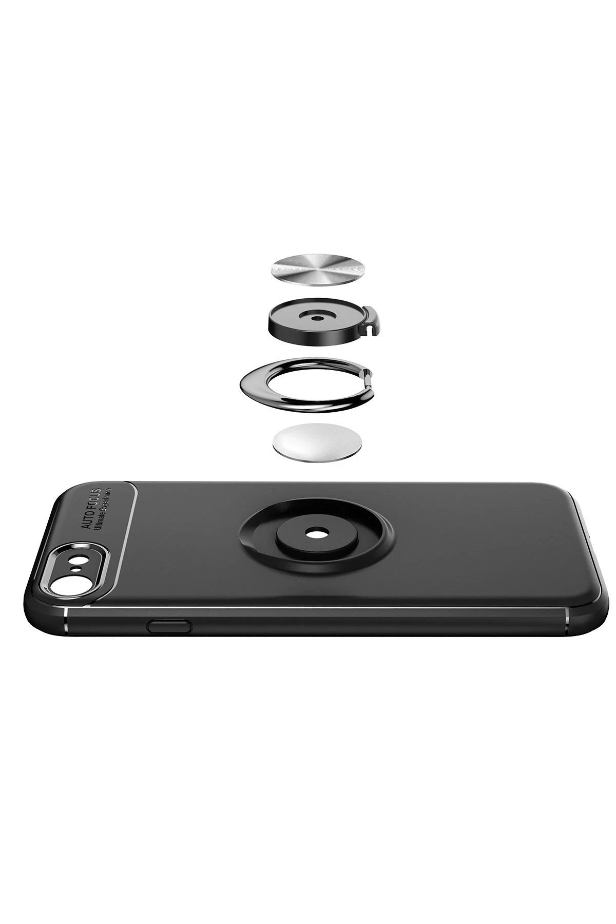 iPhone 7 Kılıf Range Yüzüklü Silikon - Kırmızı-(5796) - Görsel 3