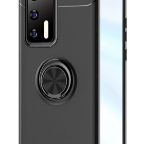 Huawei P40 Kılıf Range Yüzüklü Silikon - Siyah-(5796)