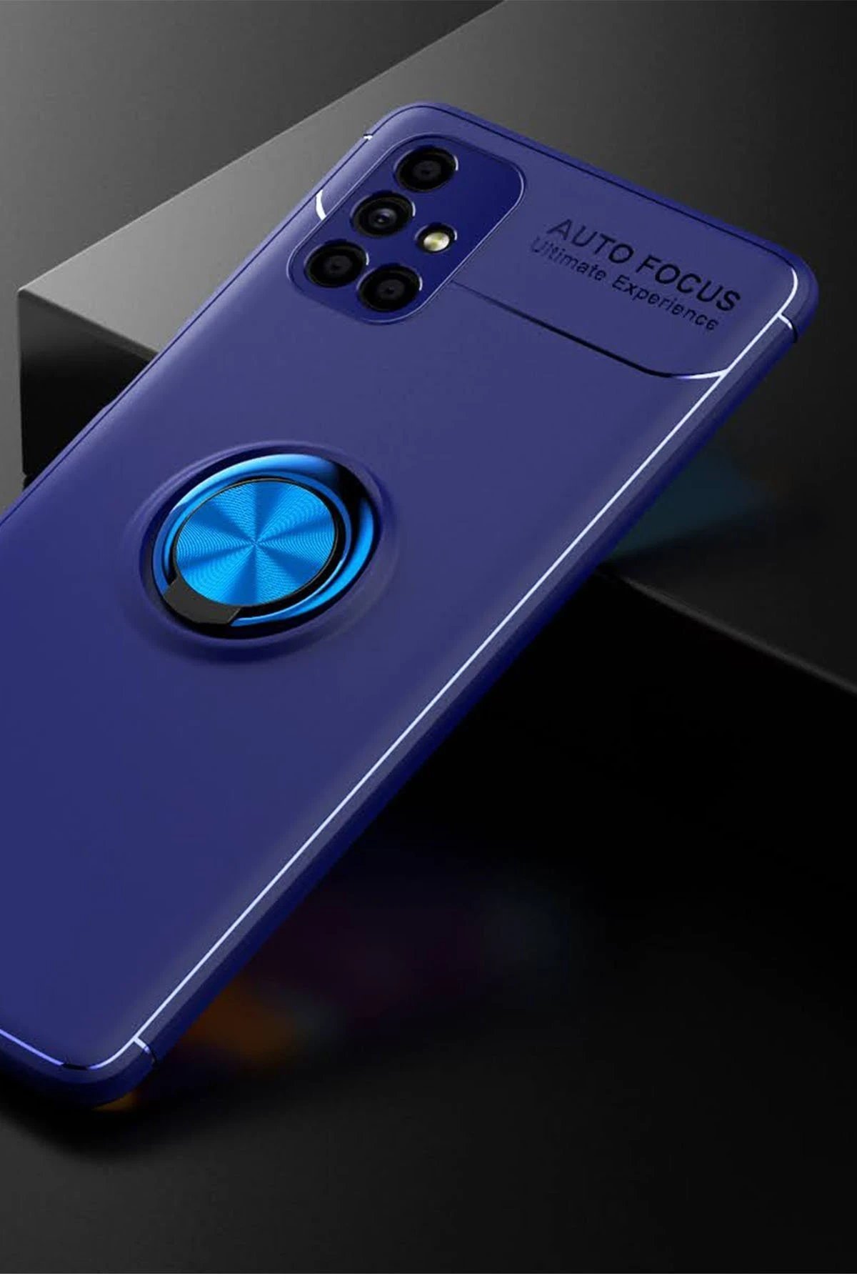 Samsung Galaxy M51 Kılıf Range Yüzüklü Silikon - Mavi-(5796) - Görsel 2