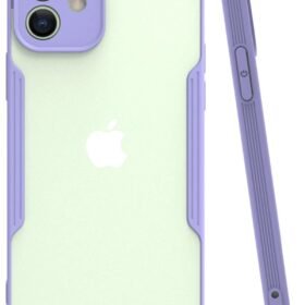 iPhone 12 Kılıf Platin Silikon - Lila-(5796)