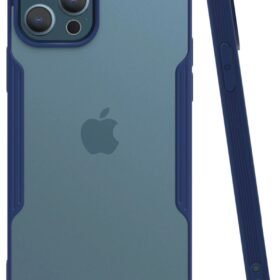 iPhone 12 Pro Max Kılıf Platin Silikon - Lacivert-(5796)