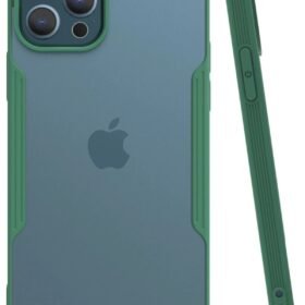 iPhone 12 Pro Max Kılıf Platin Silikon - Yeşil-(5796)