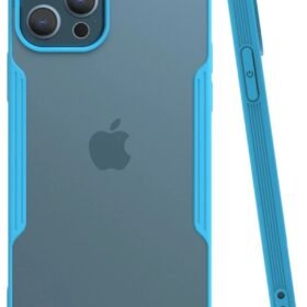 iPhone 12 Pro Max Kılıf Platin Silikon - Mavi-(5796)