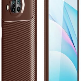 Xiaomi Mi 10T Lite Kılıf Auto Focus Karbon Kapak - Kahverengi-(5796)