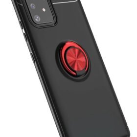 Samsung Galaxy A91 / S10 Lite Kılıf Range Yüzüklü Silikon - Siyah-Kırmızı-(5796)