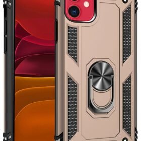 iPhone 11 Kılıf Sofya Yüzüklü Silikon Kapak - Gold-(5796)