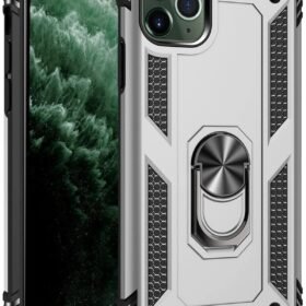 iPhone 11 Pro Kılıf Sofya Yüzüklü Silikon Kapak - Gümüş-(5796)