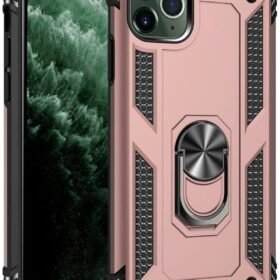 iPhone 11 Pro Kılıf Sofya Yüzüklü Silikon Kapak - Rose-(5796)