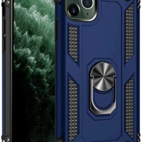 iPhone 11 Pro Kılıf Sofya Yüzüklü Silikon Kapak - Lacivert-(5796)