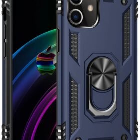 iPhone 12 Mini Kılıf Sofya Yüzüklü Silikon Kapak - Lacivert-(5796)