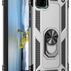 Huawei Y5P Kılıf Sofya Yüzüklü Silikon Kapak - Gümüş-(5796)