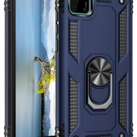 Huawei Y5P Kılıf Sofya Yüzüklü Silikon Kapak - Lacivert-(5796)