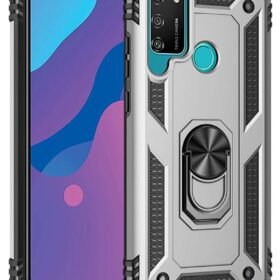 Huawei Y6P Kılıf Sofya Yüzüklü Silikon Kapak - Gümüş-(5796)