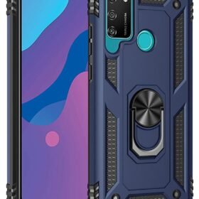 Huawei Y6P Kılıf Sofya Yüzüklü Silikon Kapak - Lacivert-(5796)