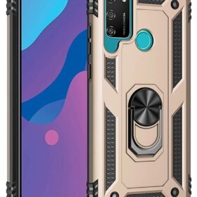 Huawei Y6P Kılıf Sofya Yüzüklü Silikon Kapak - Gold-(5796)