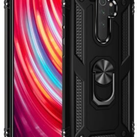 Xiaomi Redmi Note 8 Pro Kılıf Sofya Yüzüklü Silikon Kapak - Siyah-(5796)