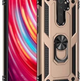 Xiaomi Redmi Note 8 Pro Kılıf Sofya Yüzüklü Silikon Kapak - Gold-(5796)