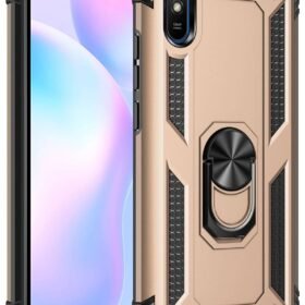 Xiaomi Redmi 9A Kılıf Sofya Yüzüklü Silikon Kapak - Gold-(5796)