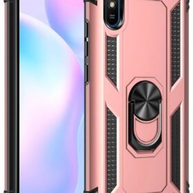 Xiaomi Redmi 9A Kılıf Sofya Yüzüklü Silikon Kapak - Rose-(5796)