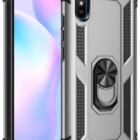 Xiaomi Redmi 9A Kılıf Sofya Yüzüklü Silikon Kapak - Gümüş-(5796)