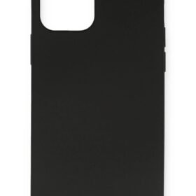 iPhone 12 Kılıf Nano içi Kadife Silikon- Siyah-(5796)