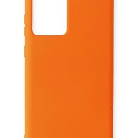 Samsung Galaxy Note 20 Ultra Kılıf Nano içi Kadife Silikon - Turuncu-(5796)