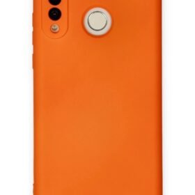Huawei P30 Lite Kılıf Nano içi Kadife Silikon - Turuncu-(5796)