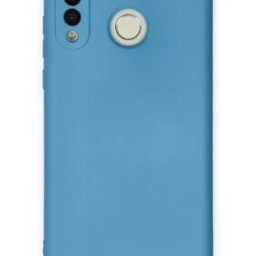 Huawei P30 Lite Kılıf Nano içi Kadife Silikon - Mavi-(5796)
