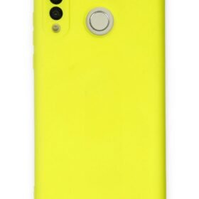 Huawei P30 Lite Kılıf Nano içi Kadife Silikon - Sarı-(5796)