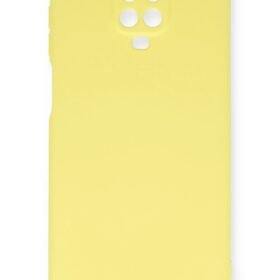 Xiaomi Redmi Note 9 Pro Kılıf Nano içi Kadife Silikon - Sarı-(5796)