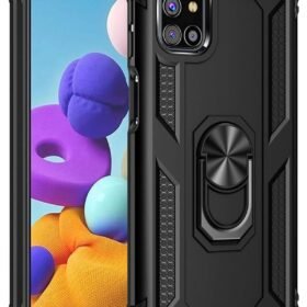 Samsung Galaxy M51 Kılıf Sofya Yüzüklü Silikon Kapak - Siyah-(5796)