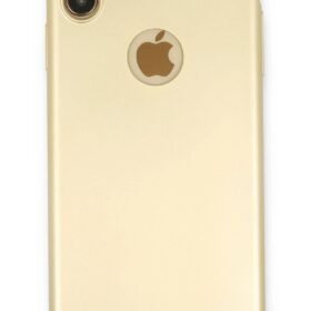 iPhone XS Max Kılıf First Silikon - Gold-(5796)