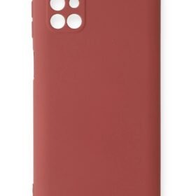 Samsung Galaxy M31S Kılıf Nano içi Kadife Silikon - Kiremit-(5796)