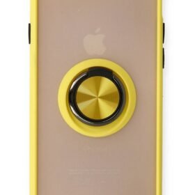 iPhone 6 Kılıf Montreal Yüzüklü Silikon Kapak - Sarı-(5796)